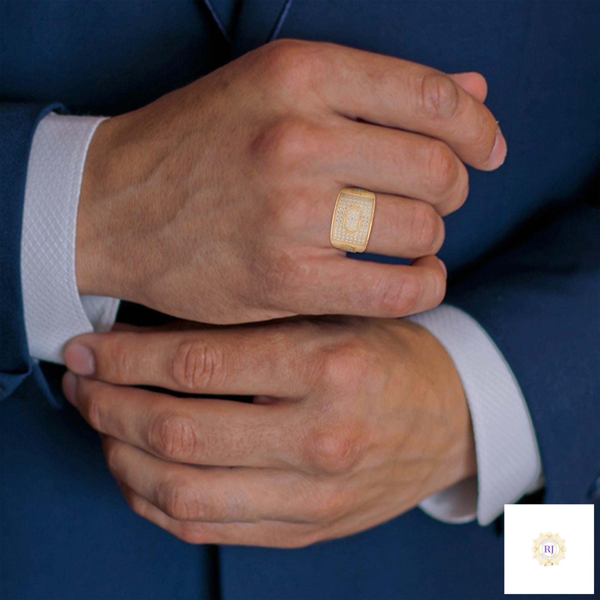 1.35 Ct. Hexagon Pavé Lab Diamond Men’s Ring