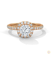 1.40 Ct. Cushion Halo Lab Diamond Engagement Ring