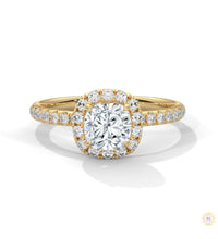 1.40 Ct. Cushion Halo Lab Diamond Engagement Ring