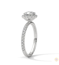 1.40 Ct. Cushion Halo Lab Diamond Engagement Ring
