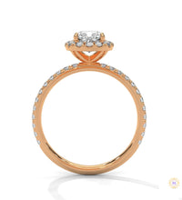 1.40 Ct. Cushion Halo Lab Diamond Engagement Ring