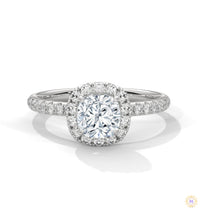 1.40 Ct. Cushion Halo Lab Diamond Engagement Ring