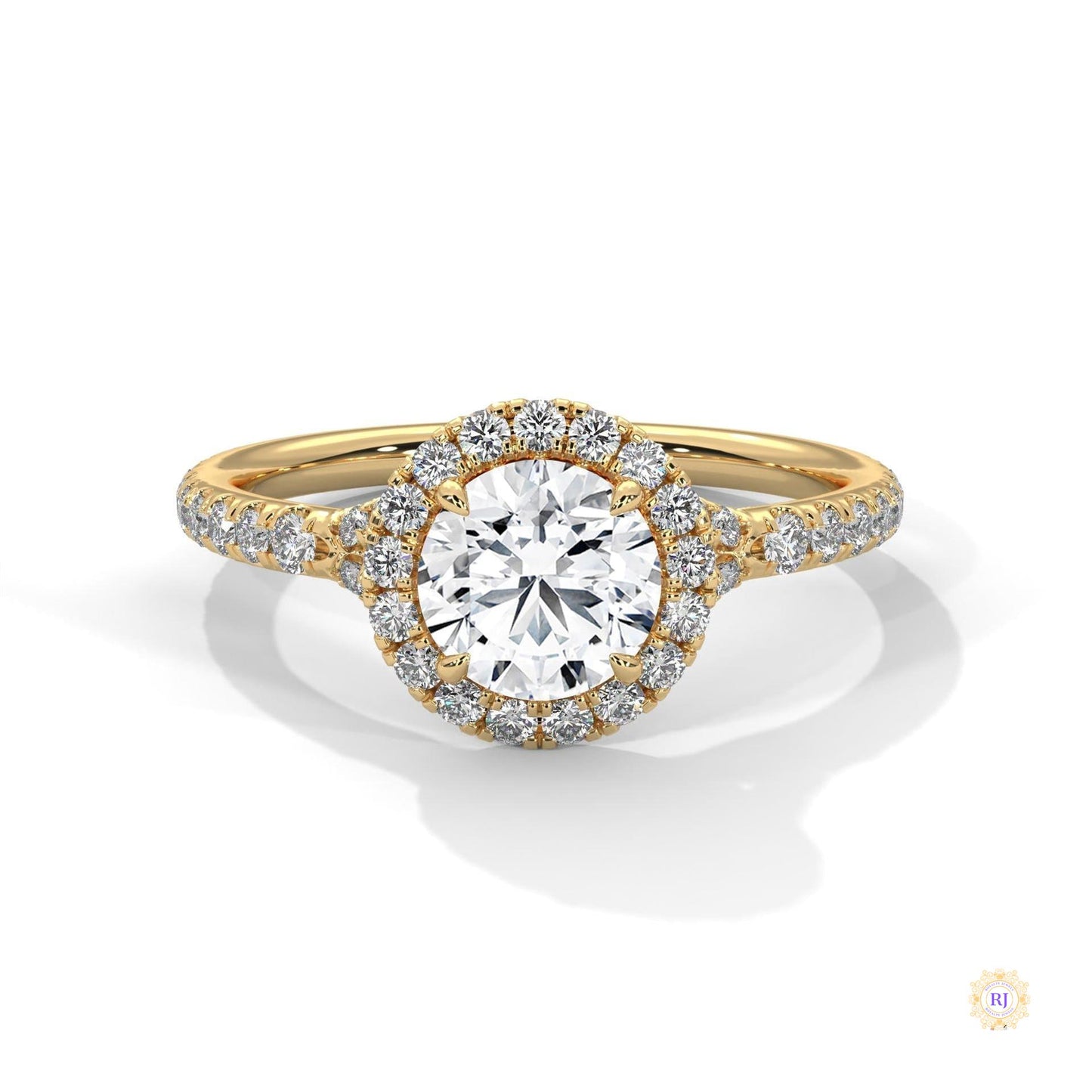 1.45 Ct. Floral Halo Lab Diamond Engagement Ring
