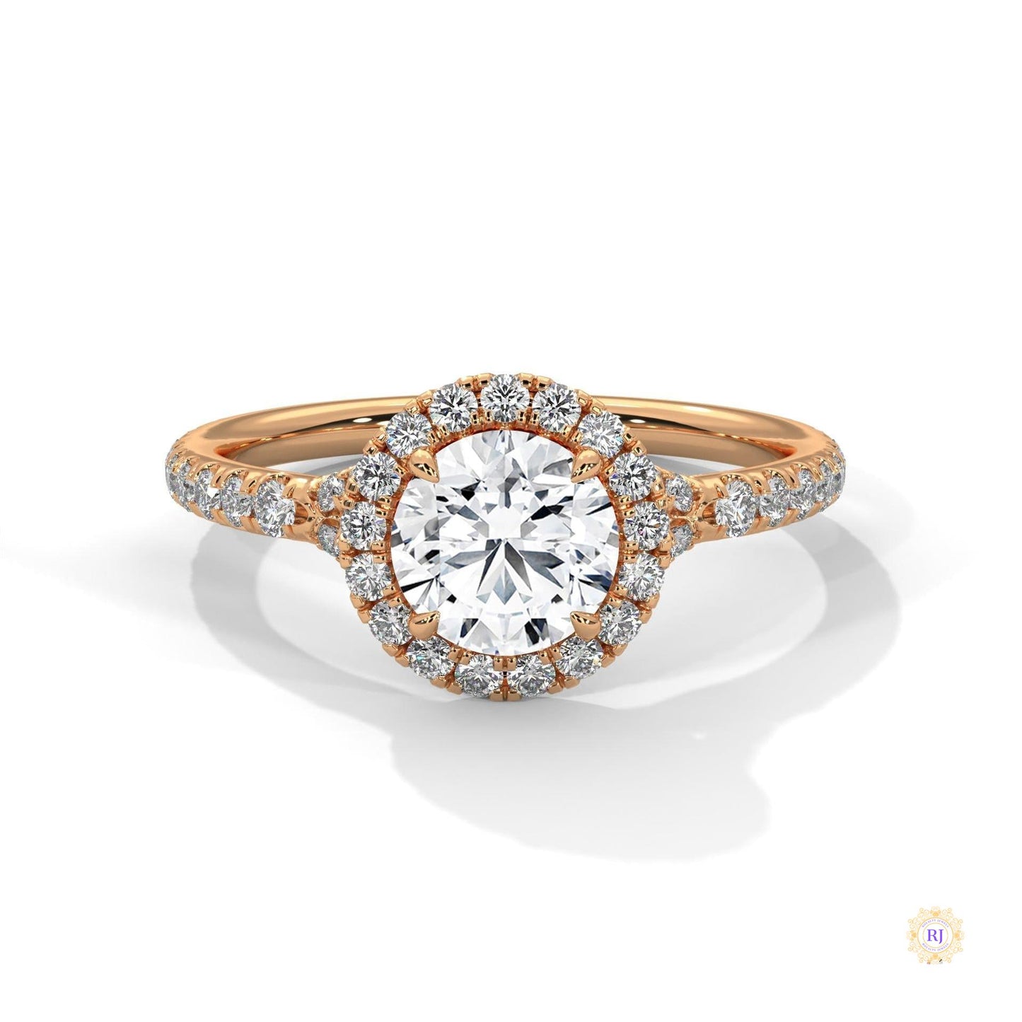 1.45 Ct. Floral Halo Lab Diamond Engagement Ring