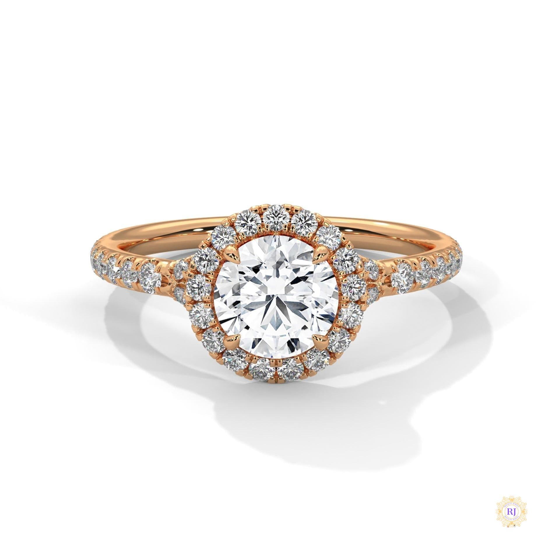 1.45 Ct. Floral Halo Lab Diamond Engagement Ring