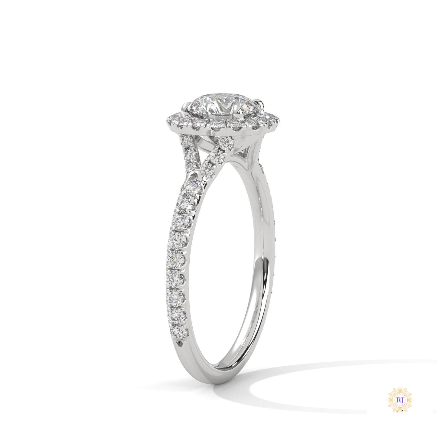 1.45 Ct. Floral Halo Lab Diamond Engagement Ring