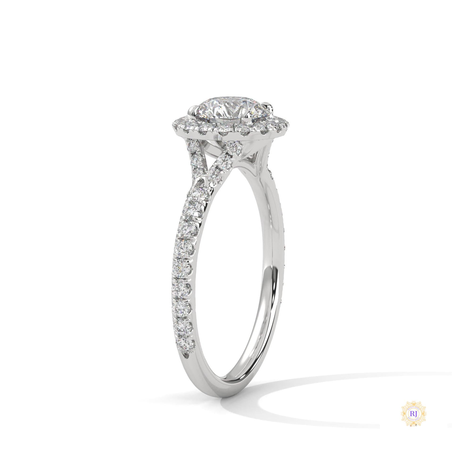 1.45 Ct. Floral Halo Lab Diamond Engagement Ring