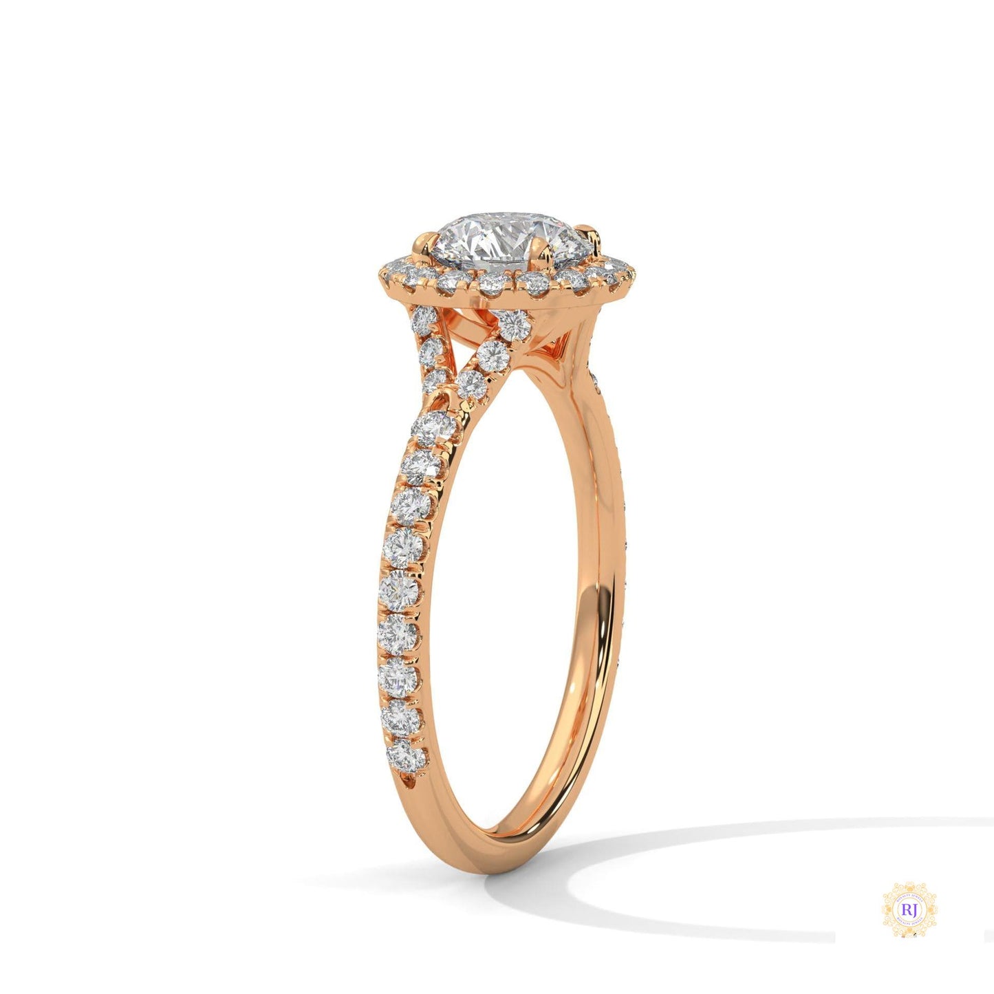 1.45 Ct. Floral Halo Lab Diamond Engagement Ring