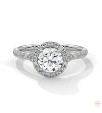 1.45 Ct. Floral Halo Lab Diamond Engagement Ring