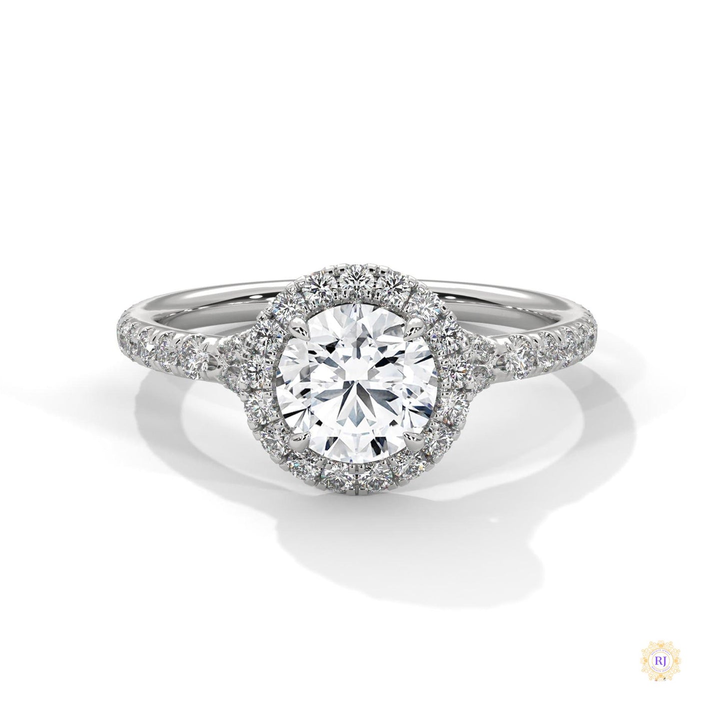 1.45 Ct. Floral Halo Lab Diamond Engagement Ring