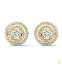 1.5 CT. Double Halo Diamond Stud Earrings