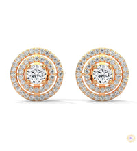 1.5 CT. Double Halo Diamond Stud Earrings