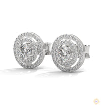 1.5 CT. Double Halo Diamond Stud Earrings