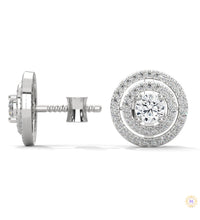 1.5 CT. Double Halo Diamond Stud Earrings