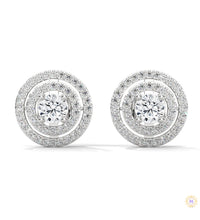1.5 CT. Double Halo Diamond Stud Earrings