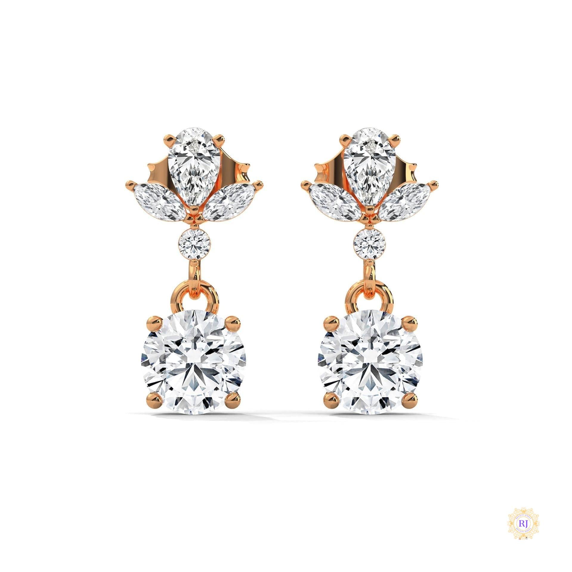 1.5 CT. Marquise Drop Diamond Earrings
