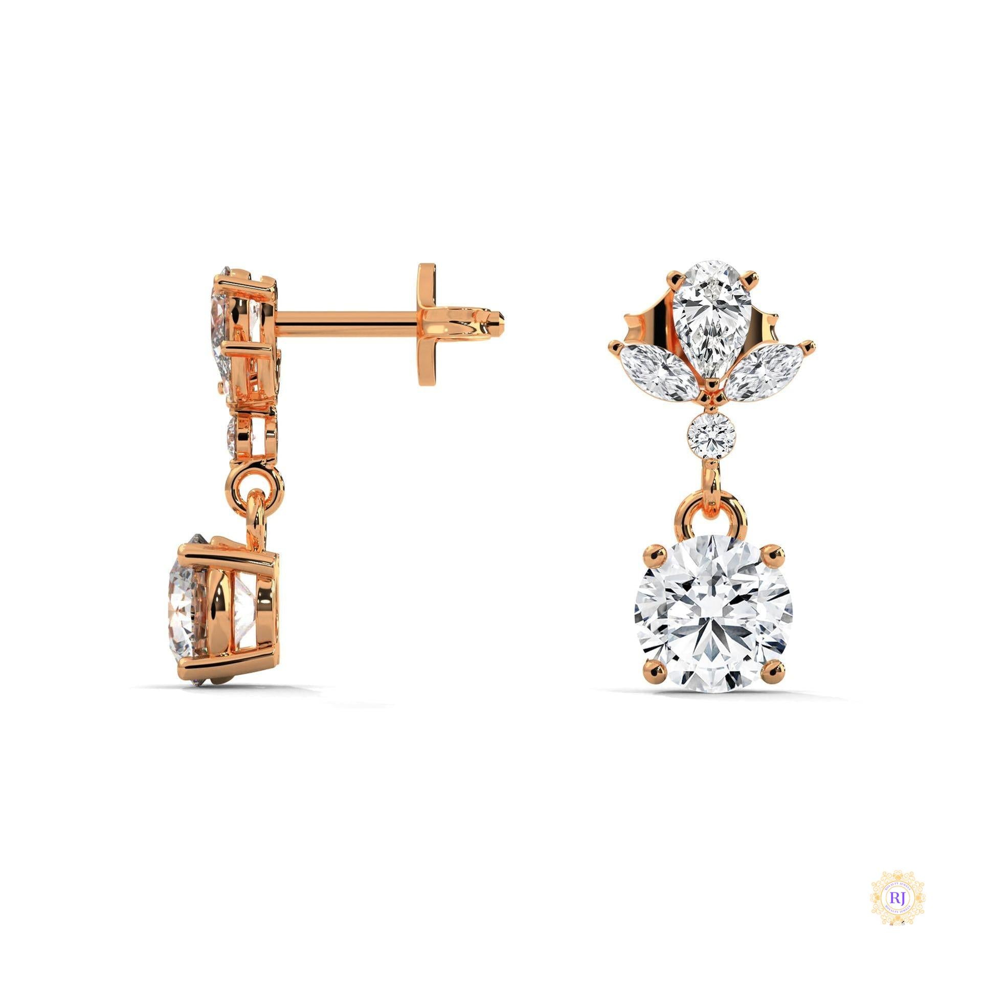 1.5 CT. Marquise Drop Diamond Earrings