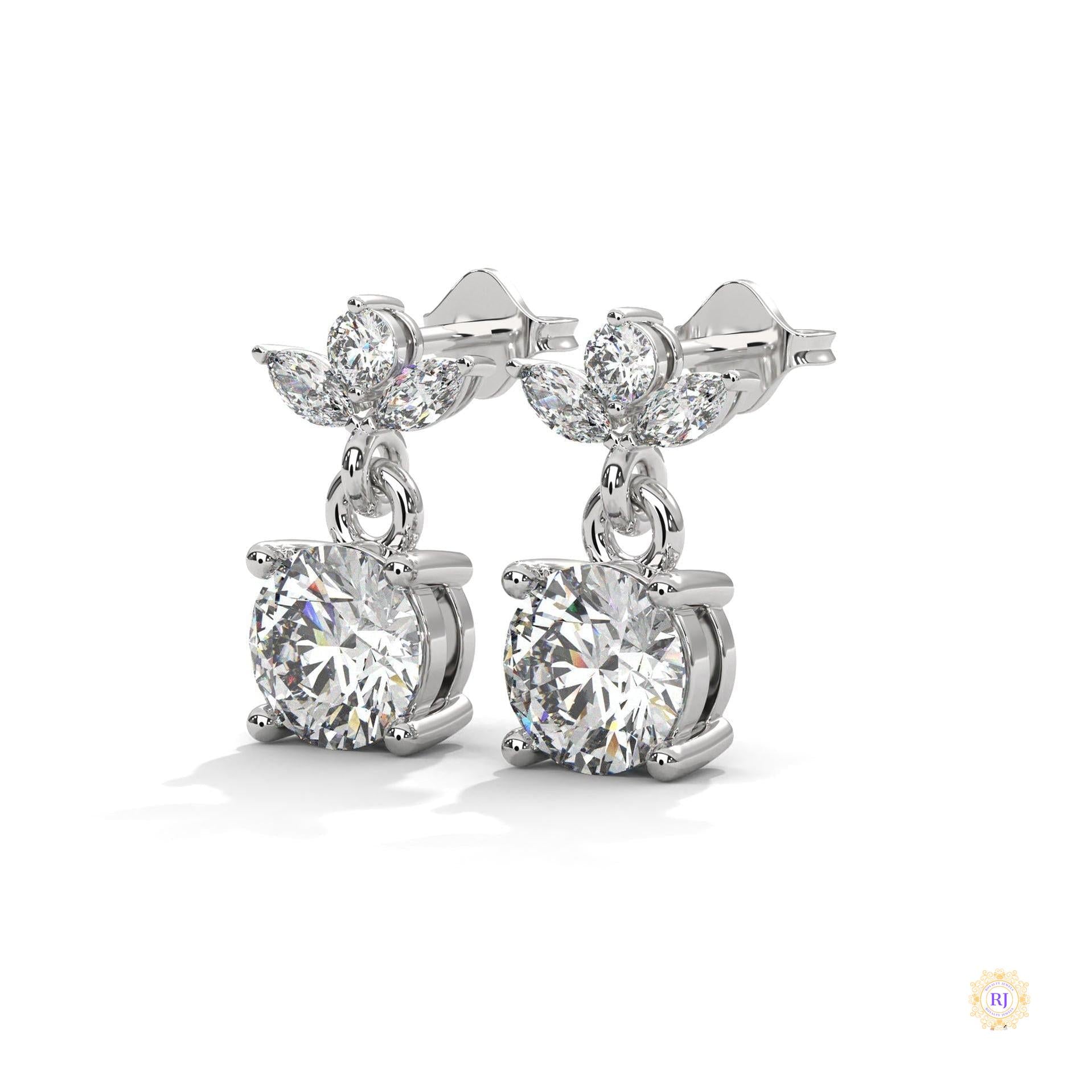 1.5 CT. Petite Floral Diamond Drops