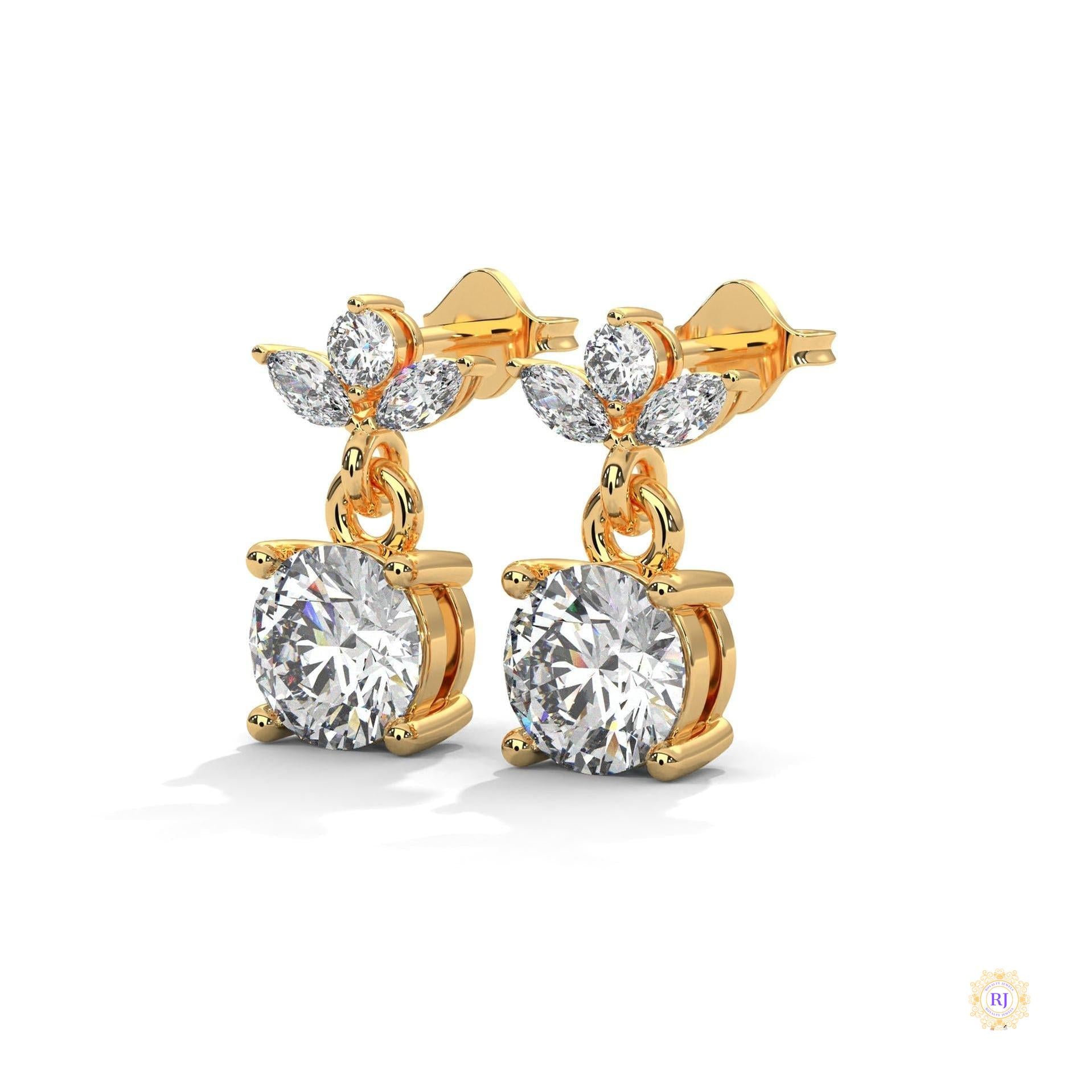1.5 CT. Petite Floral Diamond Drops