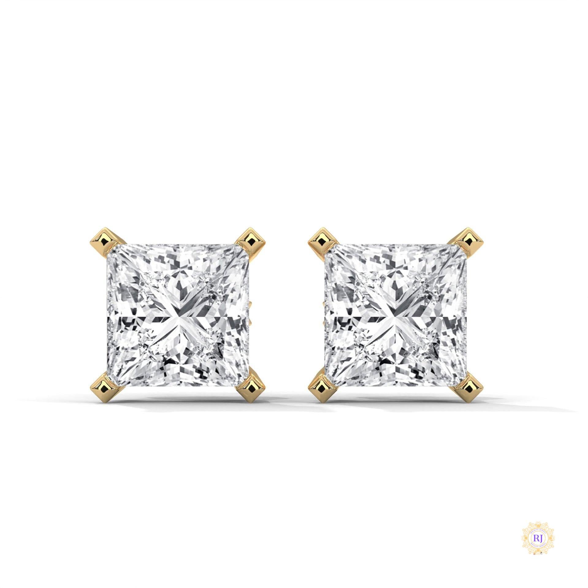 1.5 CT. Princess-Cut Lab Diamond Studs