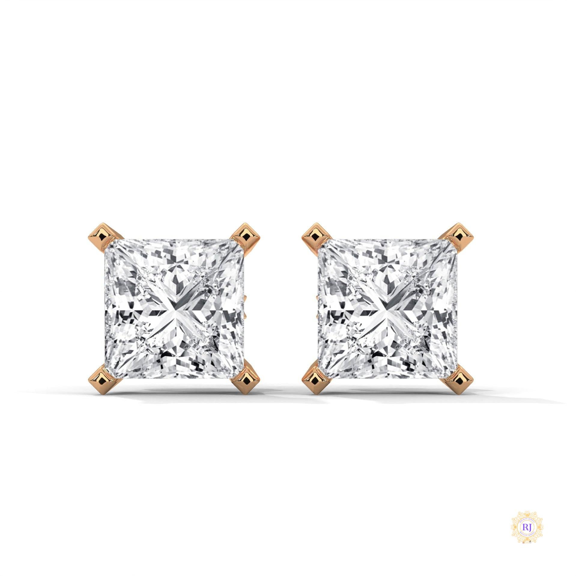 1.5 CT. Princess-Cut Lab Diamond Studs