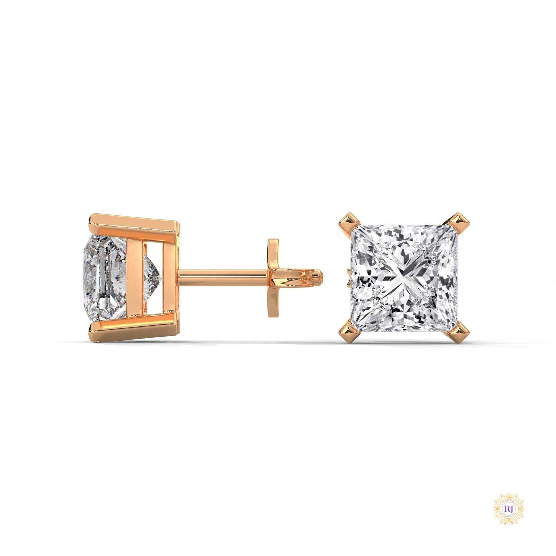1.5 CT. Princess-Cut Lab Diamond Studs