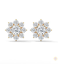 1.50 CT. Diamond Flower Cluster Stud Earrings