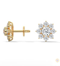 1.50 CT. Diamond Flower Cluster Stud Earrings