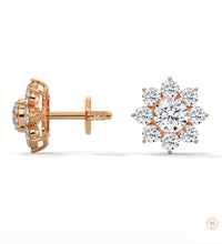 1.50 CT. Diamond Flower Cluster Stud Earrings