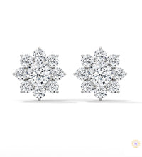 1.50 CT. Diamond Flower Cluster Stud Earrings