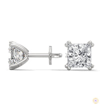 1.50 CT. Princess-Cut Diamond Stud Earrings