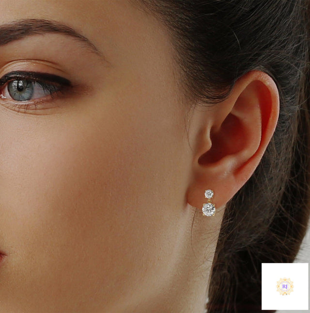 1.50 CT. Two-Stone Drop Lab Diamond Earrings