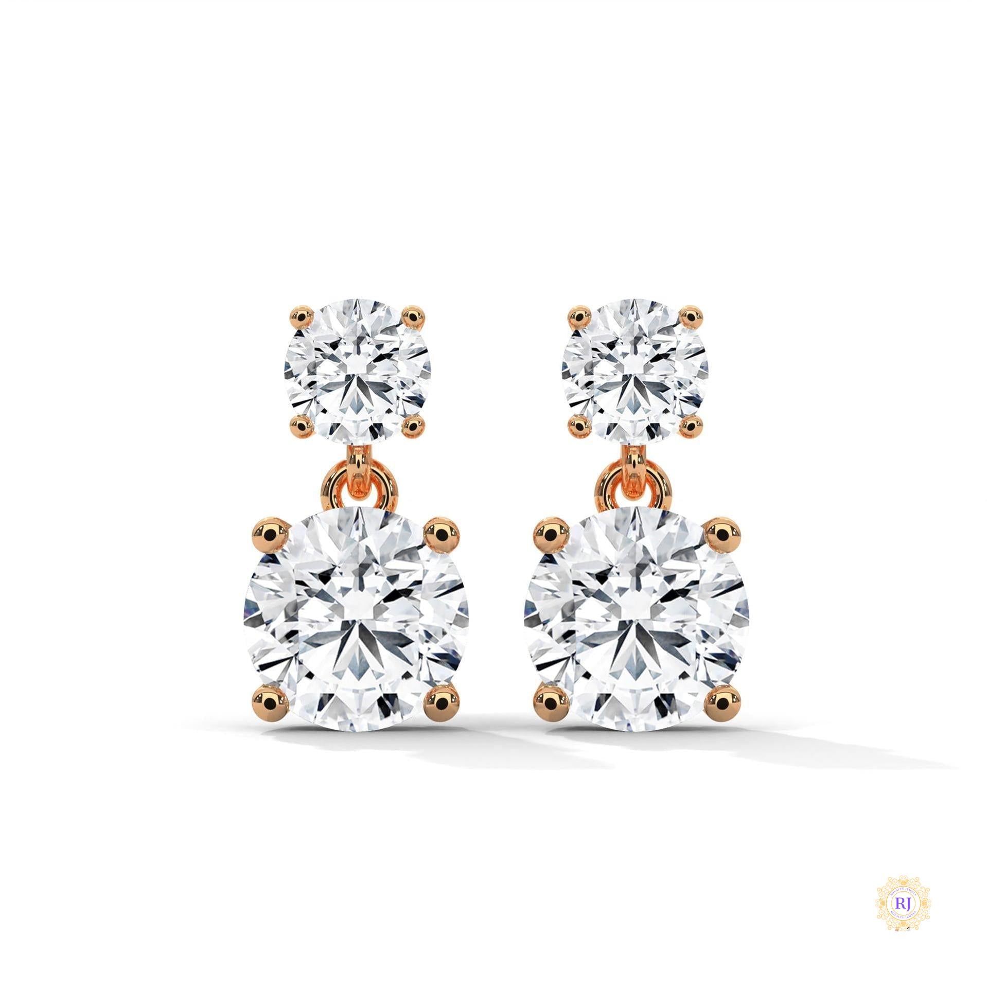 1.50 CT. Two-Stone Drop Lab Diamond Earrings
