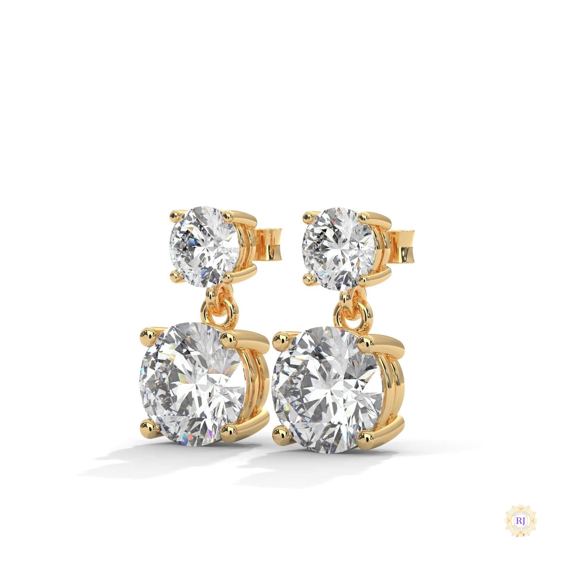 1.50 CT. Two-Stone Drop Lab Diamond Earrings