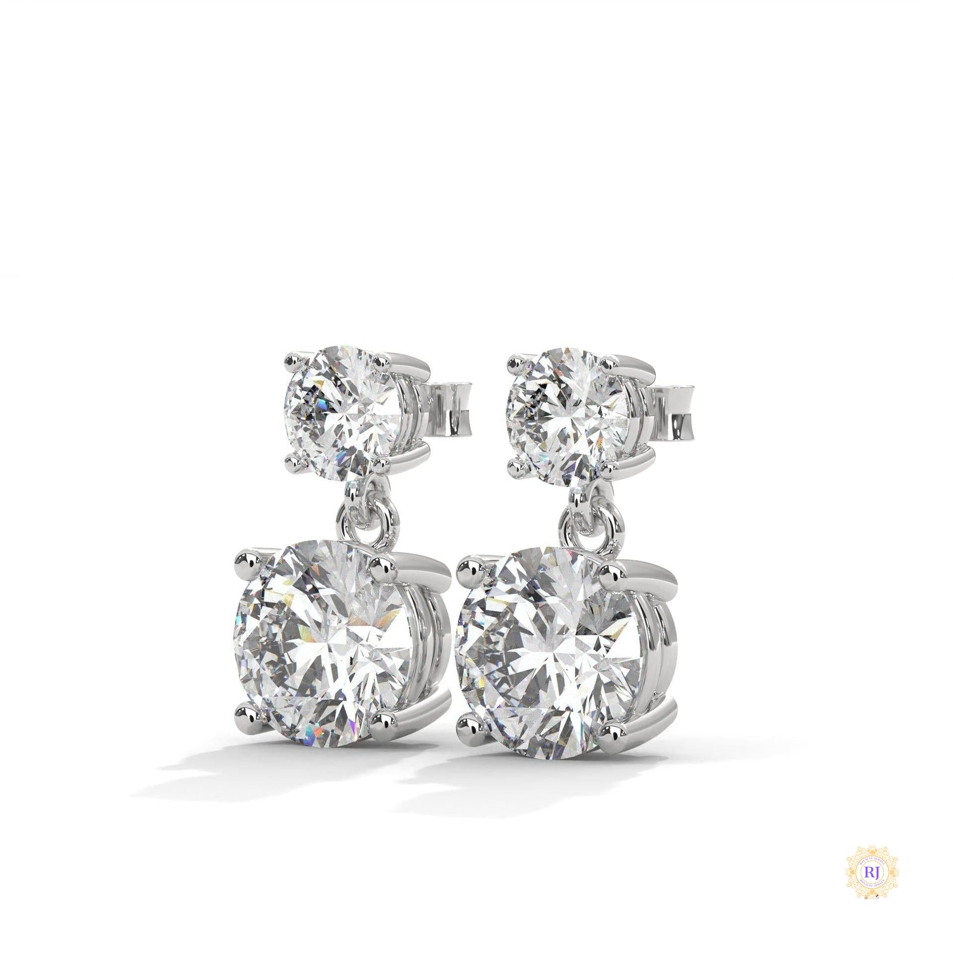 1.50 CT. Two-Stone Drop Lab Diamond Earrings