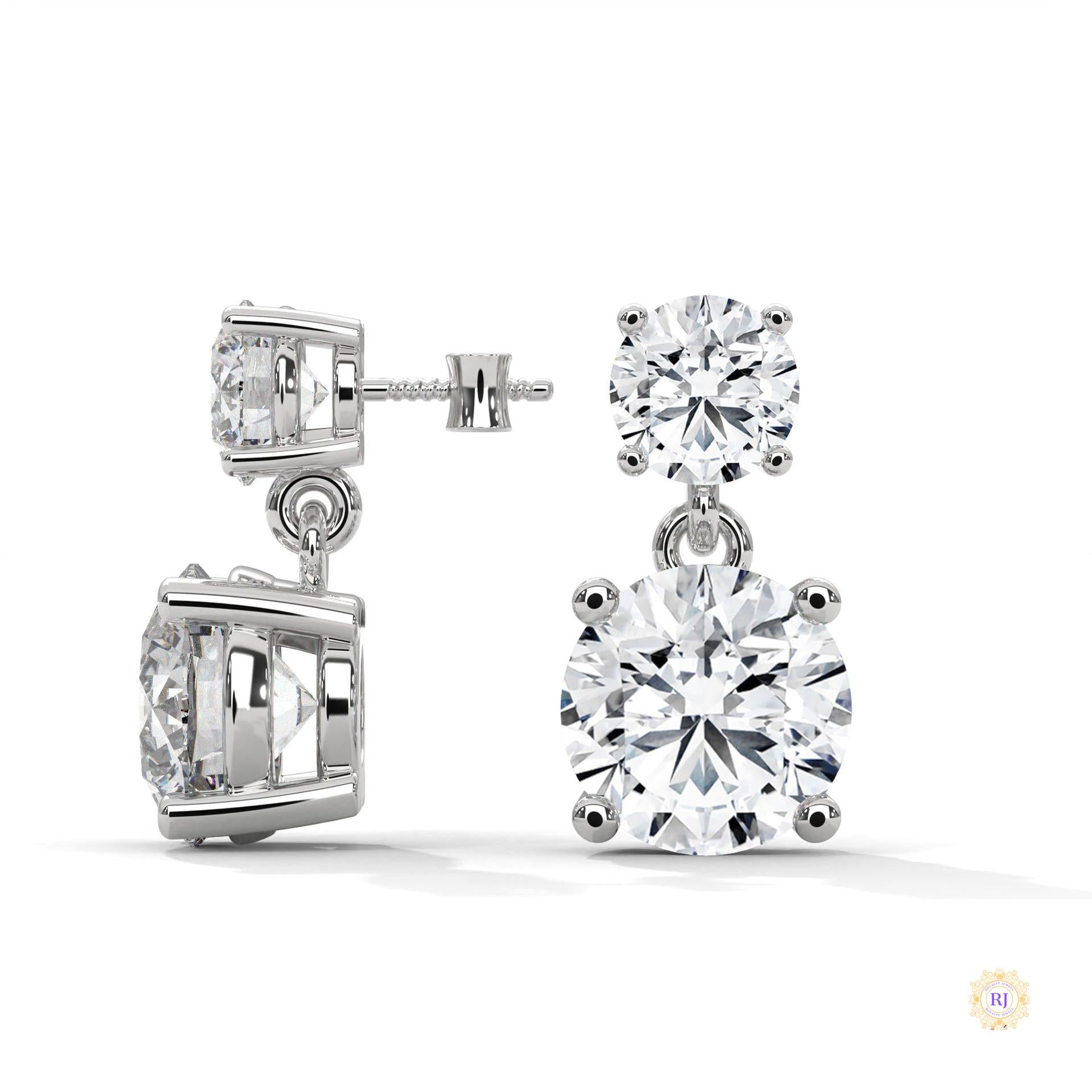 1.50 CT. Two-Stone Drop Lab Diamond Earrings