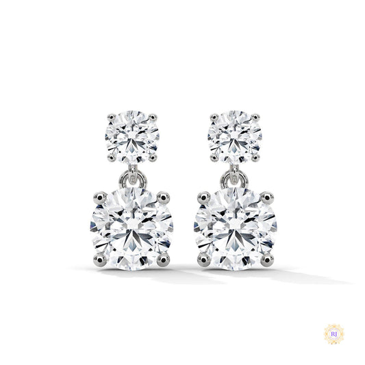 1.50 CT. Two-Stone Drop Lab Diamond Earrings