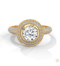 1.50 Ct. Double Halo Lab Diamond Engagement Ring