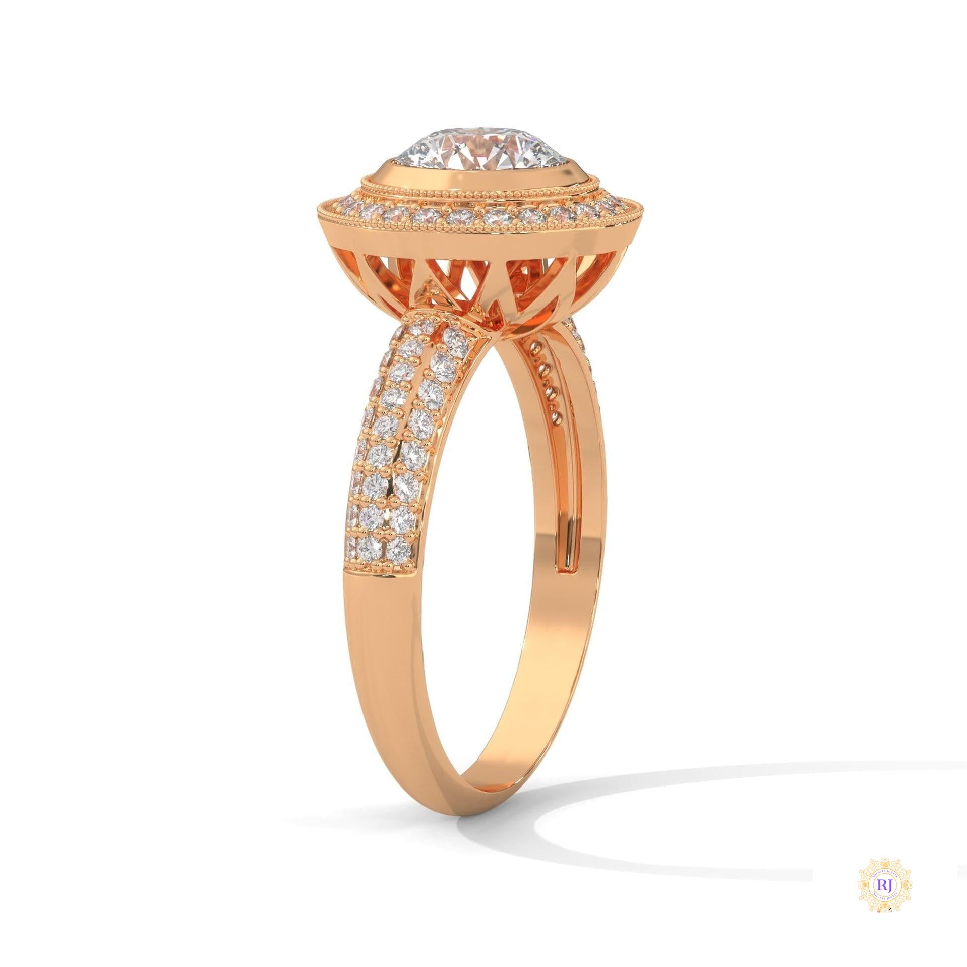 1.50 Ct. Double Halo Lab Diamond Engagement Ring