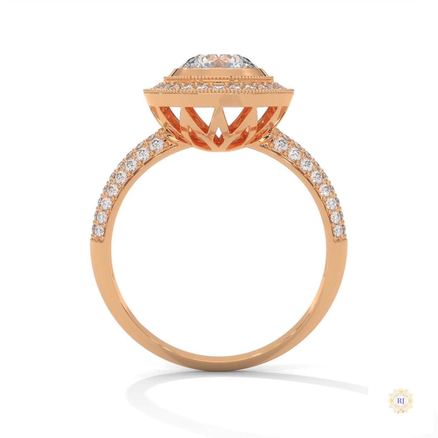 1.50 Ct. Double Halo Lab Diamond Engagement Ring