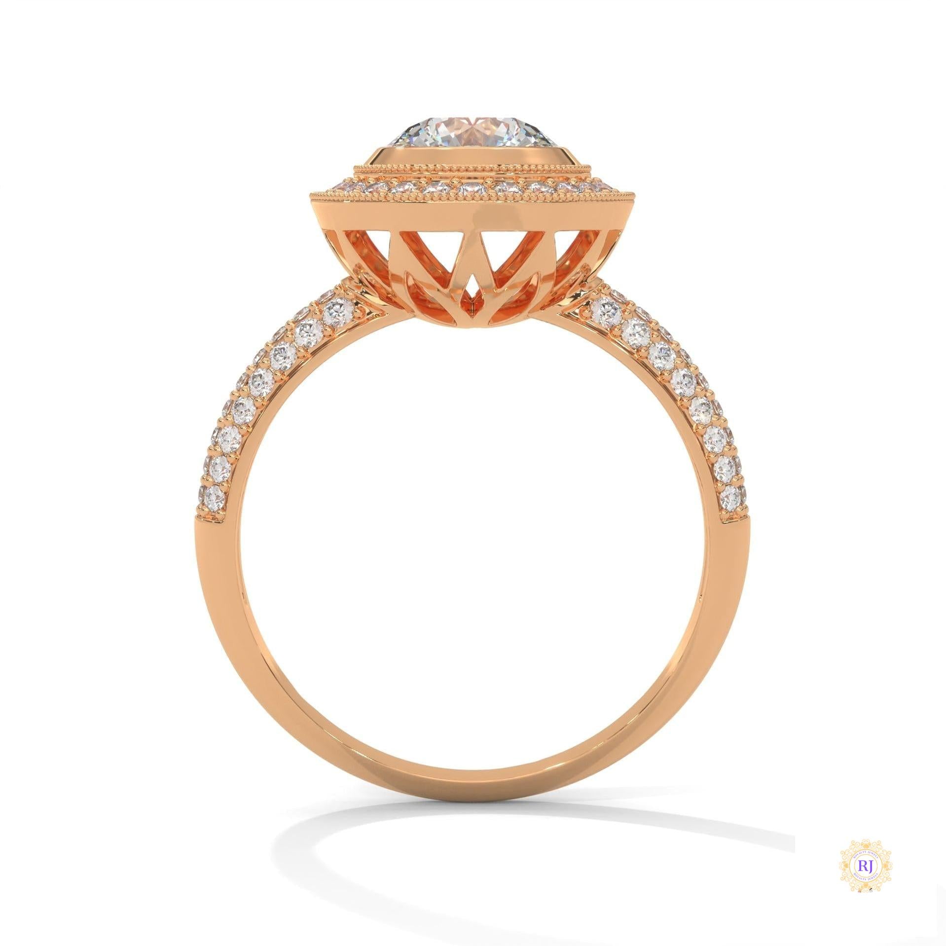 1.50 Ct. Double Halo Lab Diamond Engagement Ring