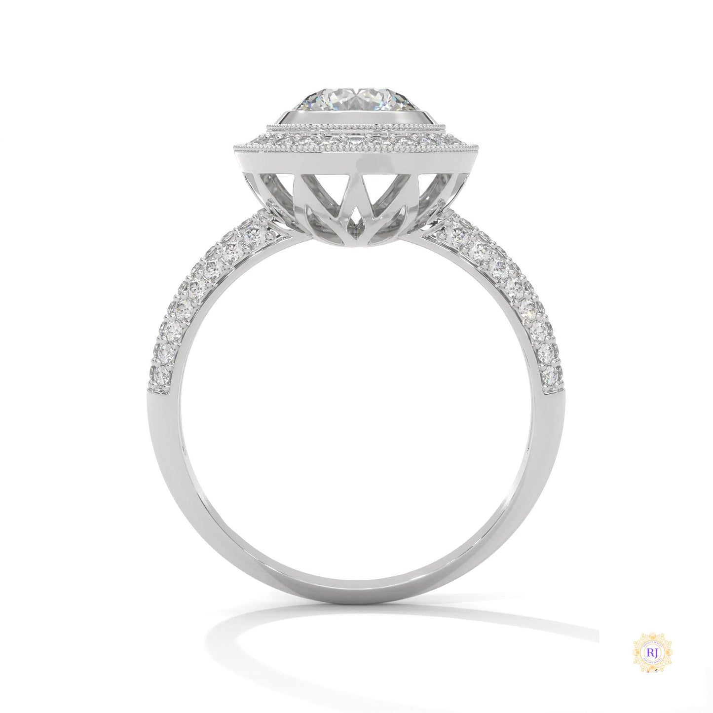 1.50 Ct. Double Halo Lab Diamond Engagement Ring