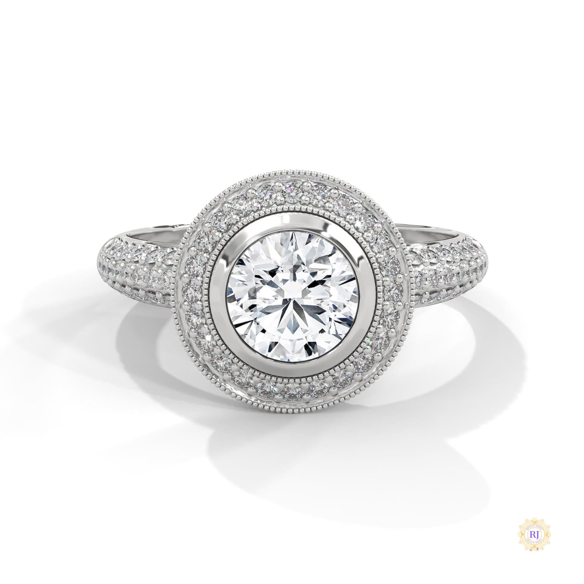 1.50 Ct. Double Halo Lab Diamond Engagement Ring