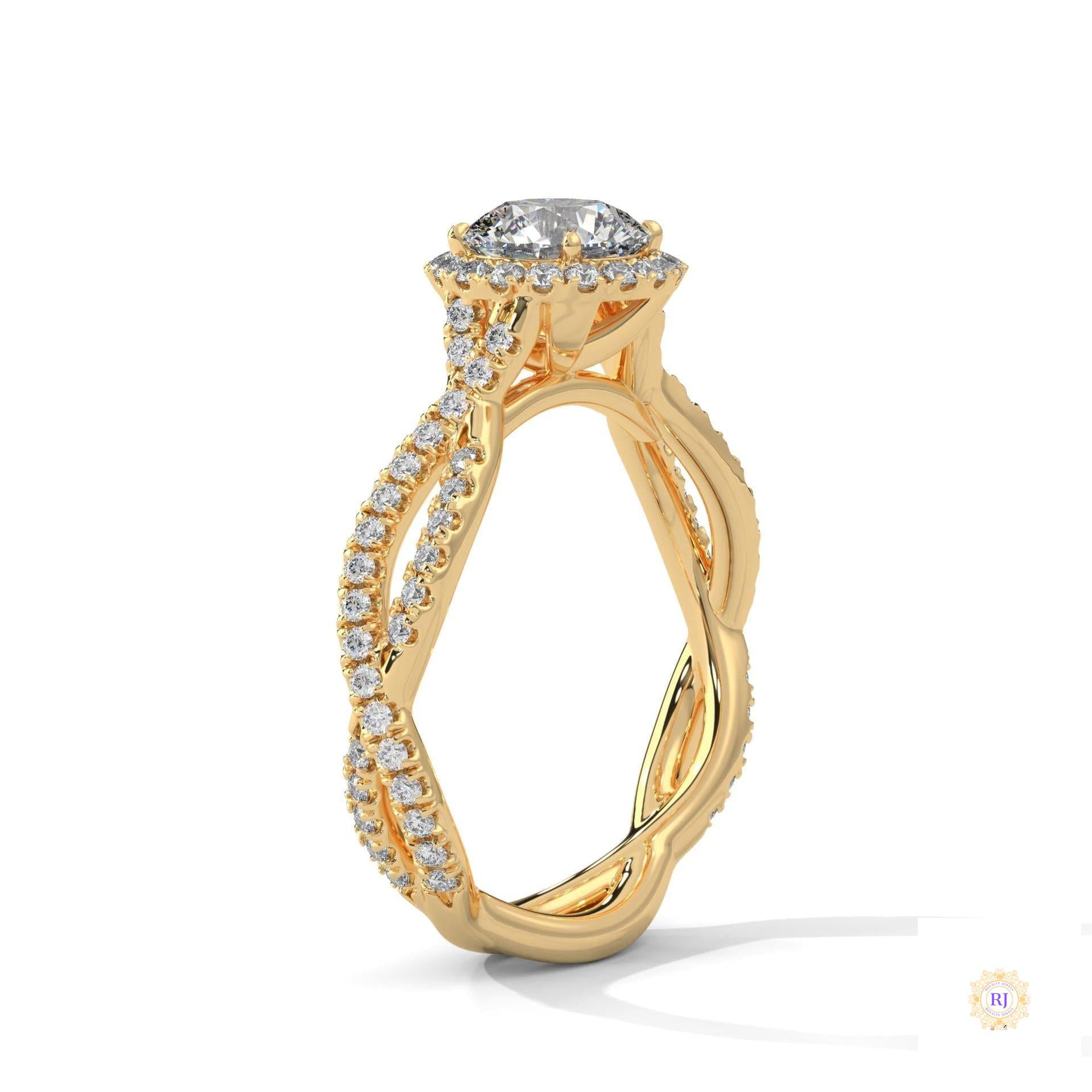 1.50 Ct. Round Diamond Halo Engagement Ring