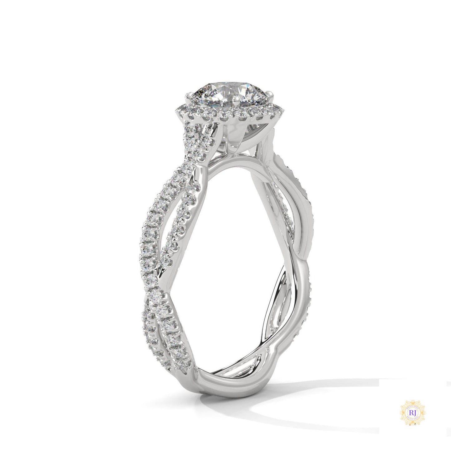 1.50 Ct. Round Diamond Halo Engagement Ring
