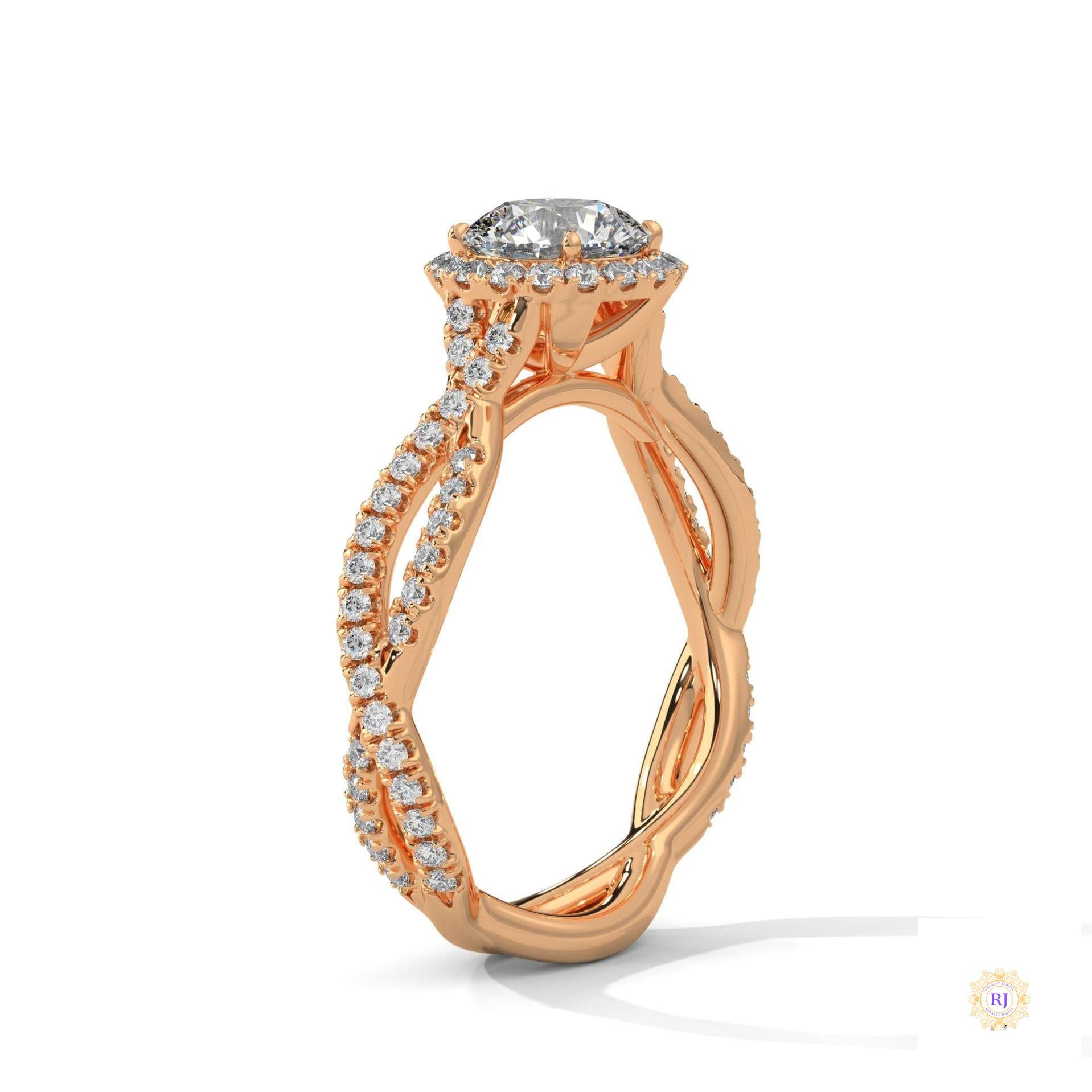 1.50 Ct. Round Diamond Halo Engagement Ring