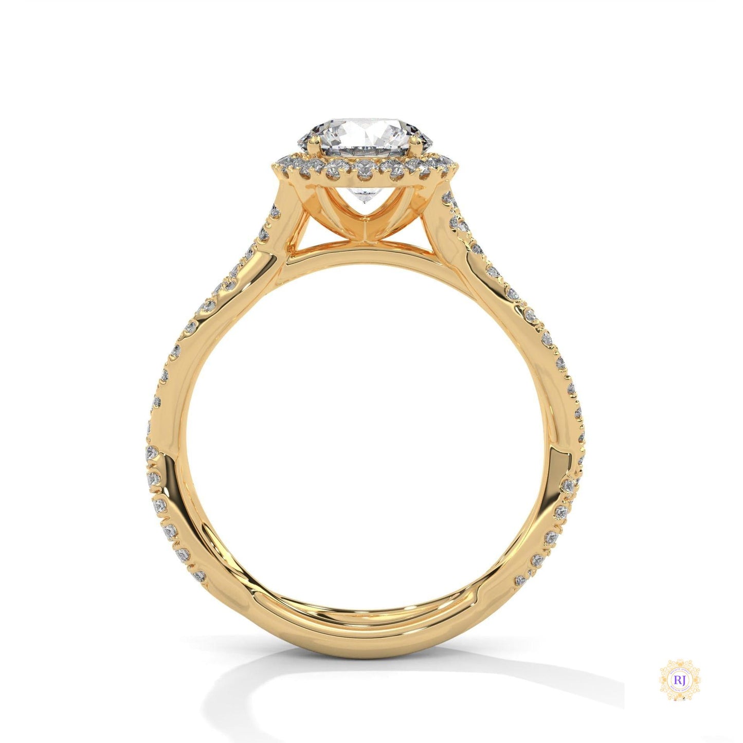 1.50 Ct. Round Diamond Halo Engagement Ring