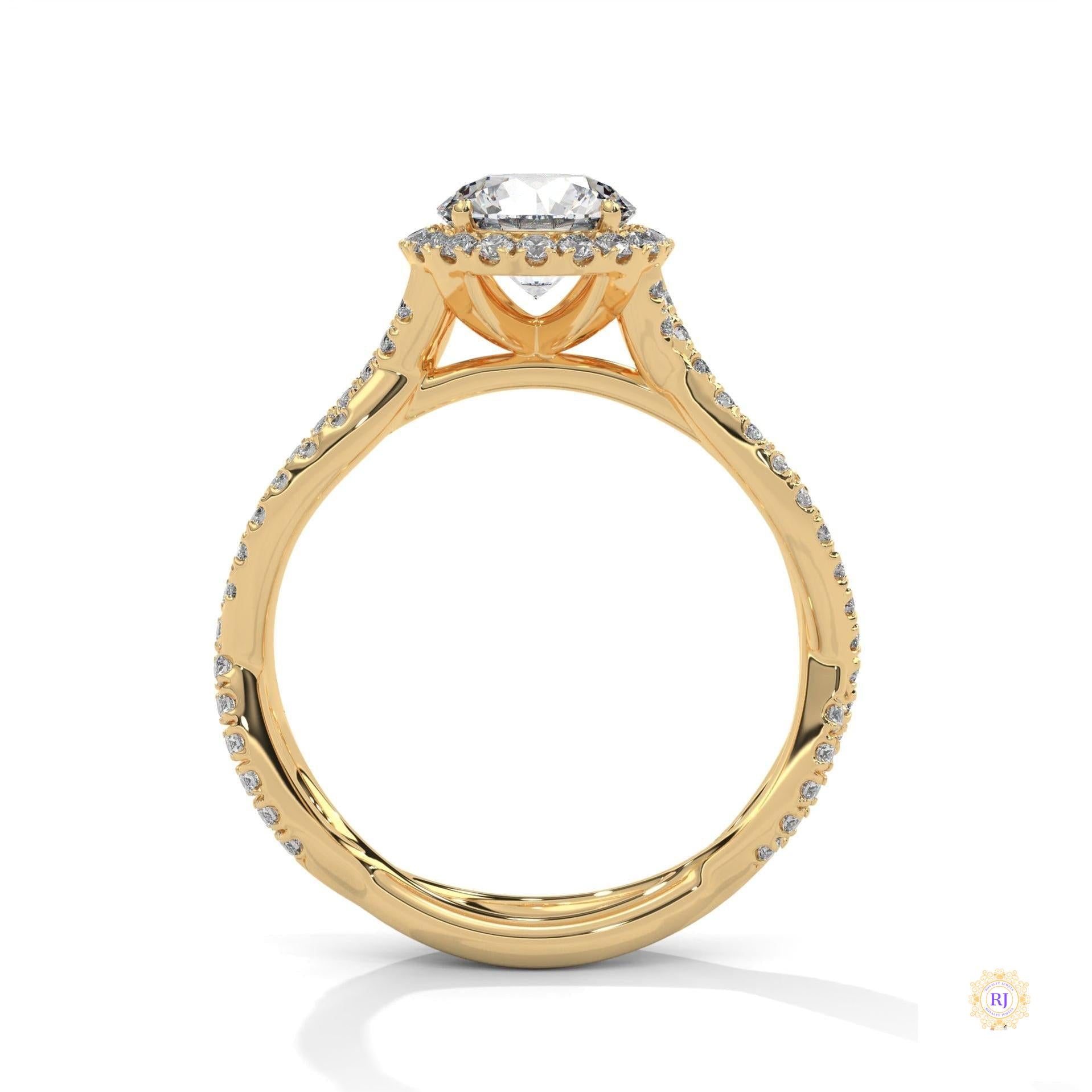 1.50 Ct. Round Diamond Halo Engagement Ring