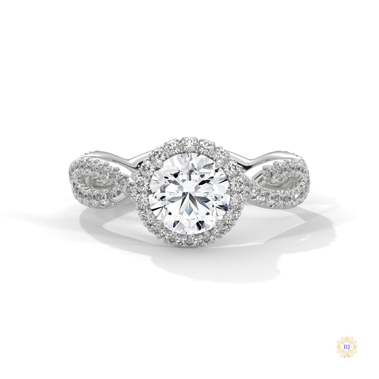 1.50 Ct. Round Diamond Halo Engagement Ring