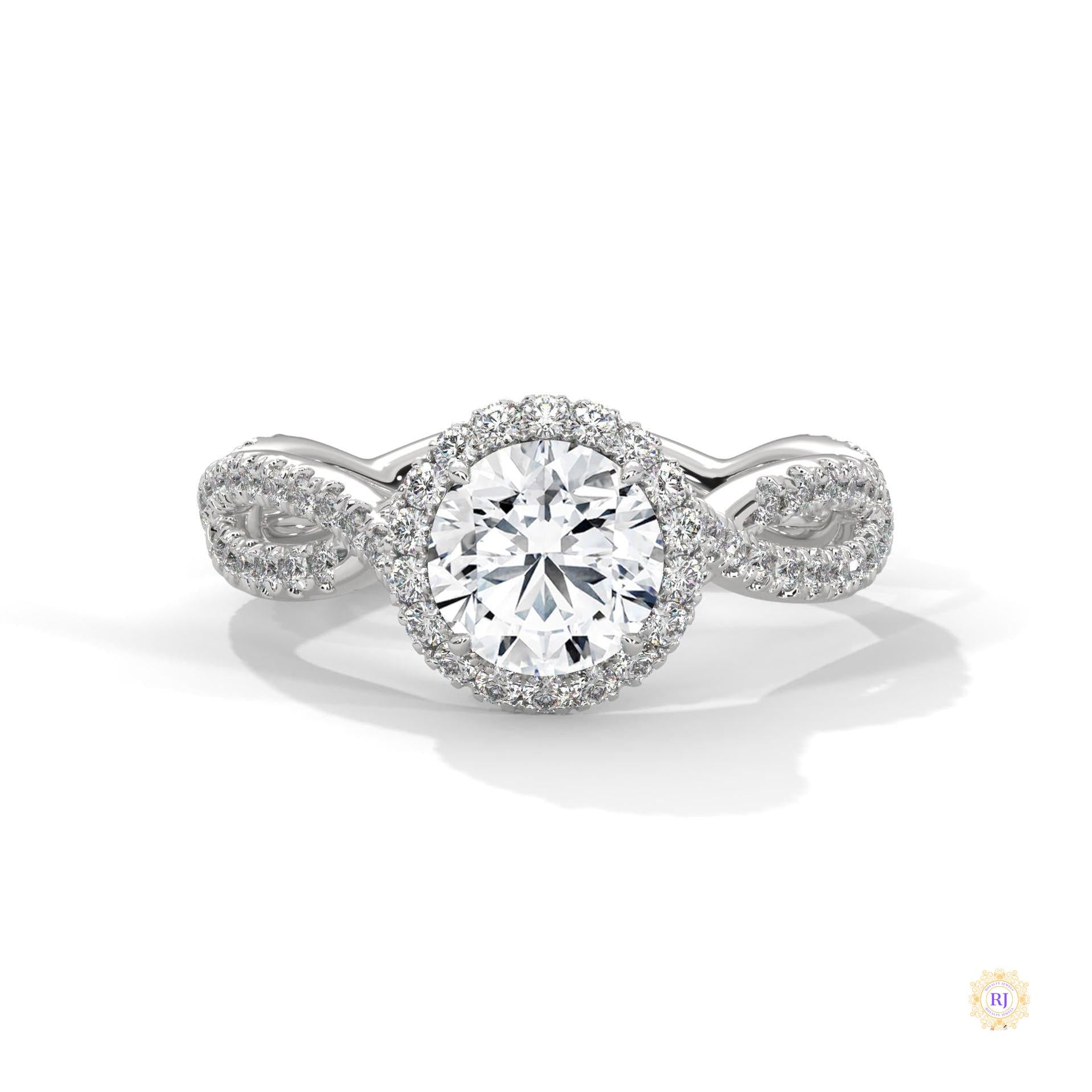 1.50 Ct. Round Diamond Halo Engagement Ring